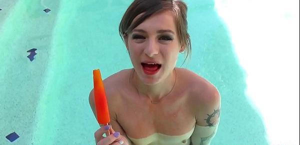  Avery Moon In Swimming Pool Cooling Down Giving Blowjob To Huge Popsicle